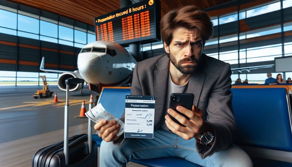 תמונה זו נוצרה על ידי CHATGPT בינה מלאכותית פיצוי על ביטול טיסה,פיצוי על עיכוב בטיסה